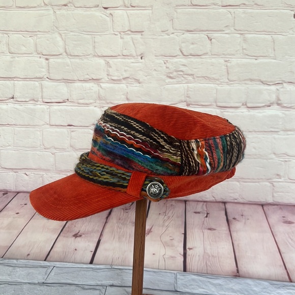 Adora bohemian embroidery corduroy hat orange - Picture 2 of 6